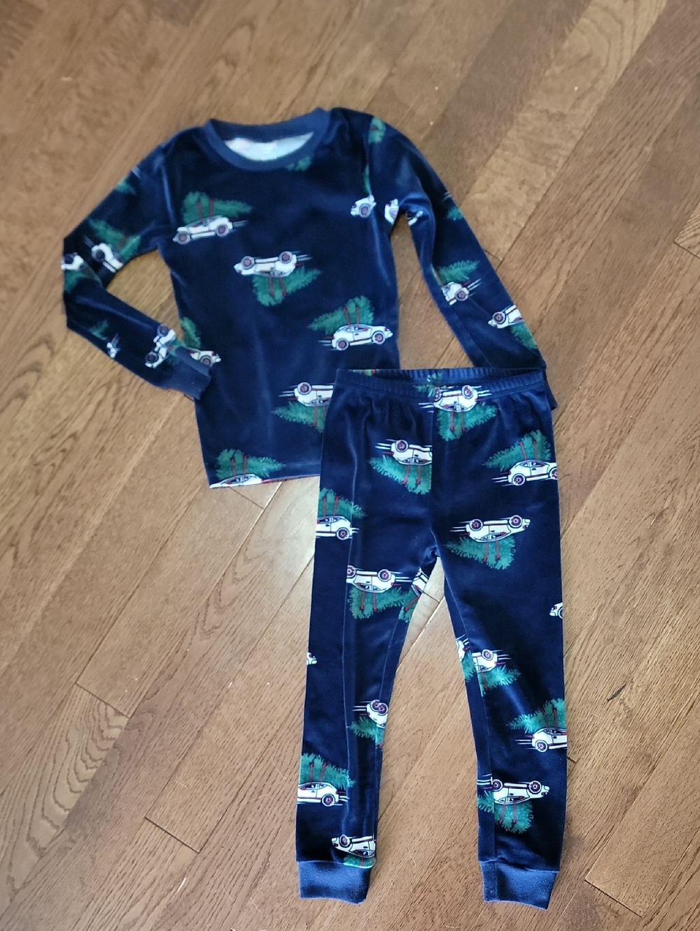 Carter's Navy Car-Print Long Sleeve Pajama Set